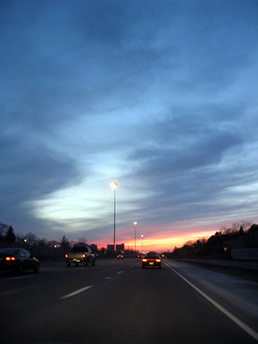 road trip sunset